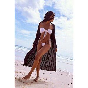 NEW FREE PEOPLE Sz XL LANDRY FAUXCHET CARDI CARDIGAN SWEATER DUSTER BLACK